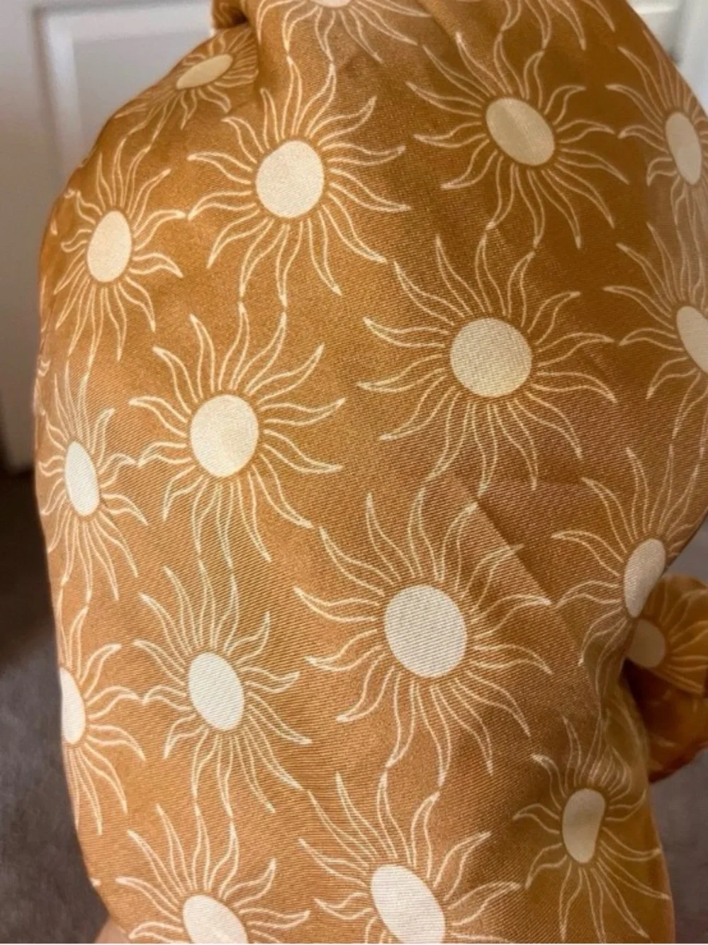Sunburst Polka Dot Silk Fabric - Mustard & Cream